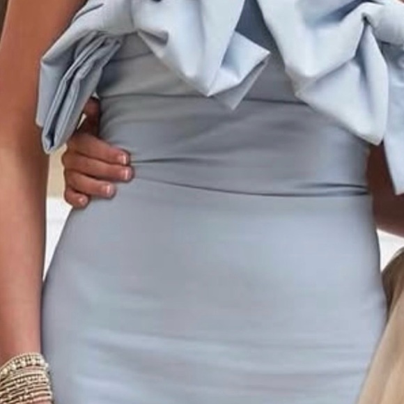 Zara Elegant Blue Strapless Dress - Picture 2 of 4